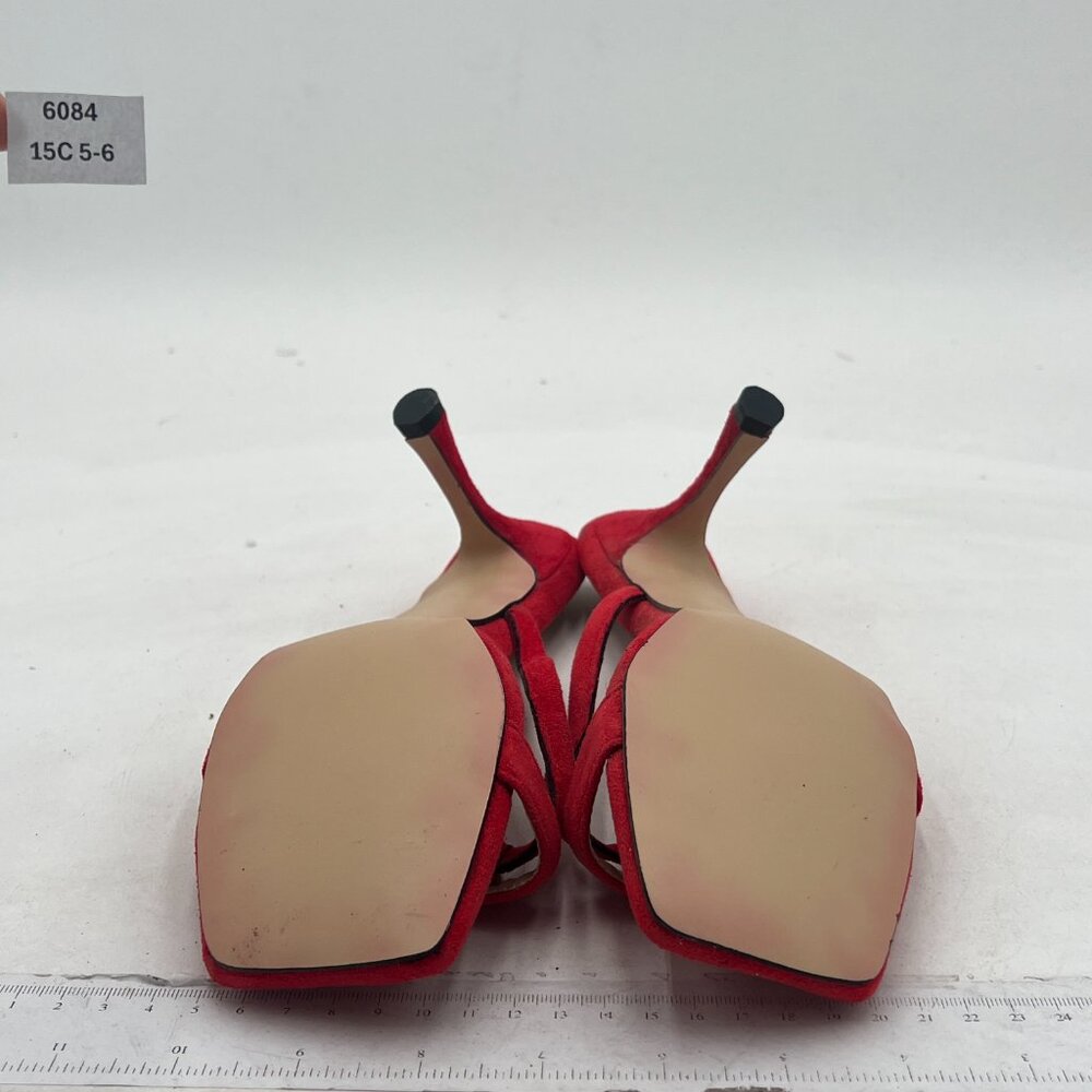 Ydn Red Square Open Toe Sandal Slides Stiletto He… - image 7